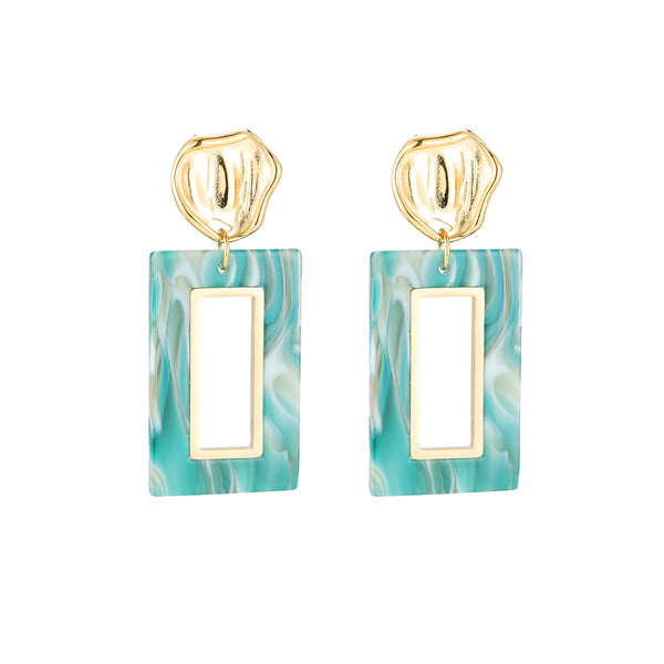 Gold Plated Green Gate stainless steel earrings