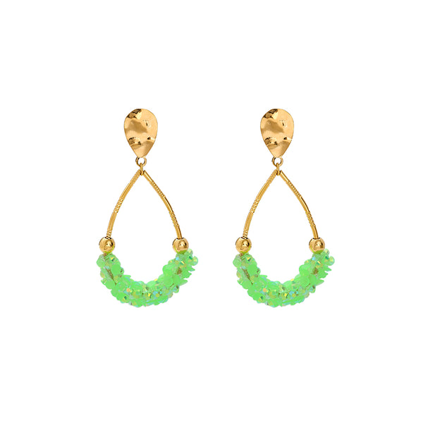 Gold Plated Button spring stainless steel earrings