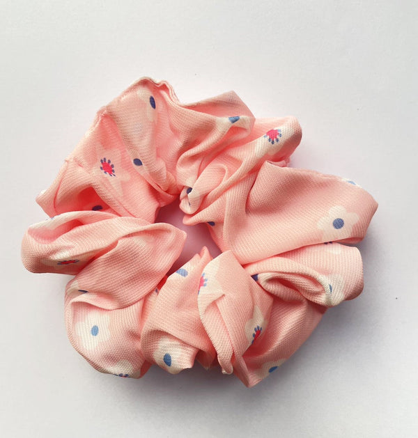 Pink Spring Flower Scrunchie
