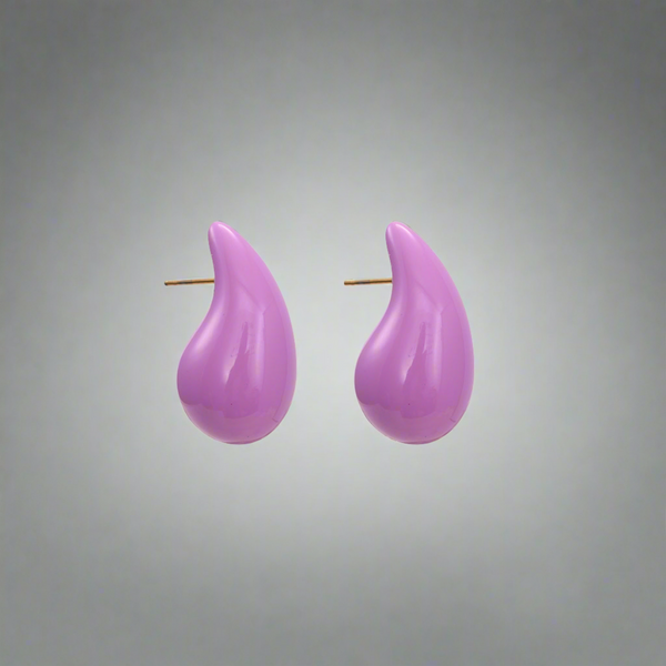 Light purple Drops stainless steel earrings