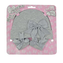 Grey Hat and Sock Set With Bow  (0-6 Months)