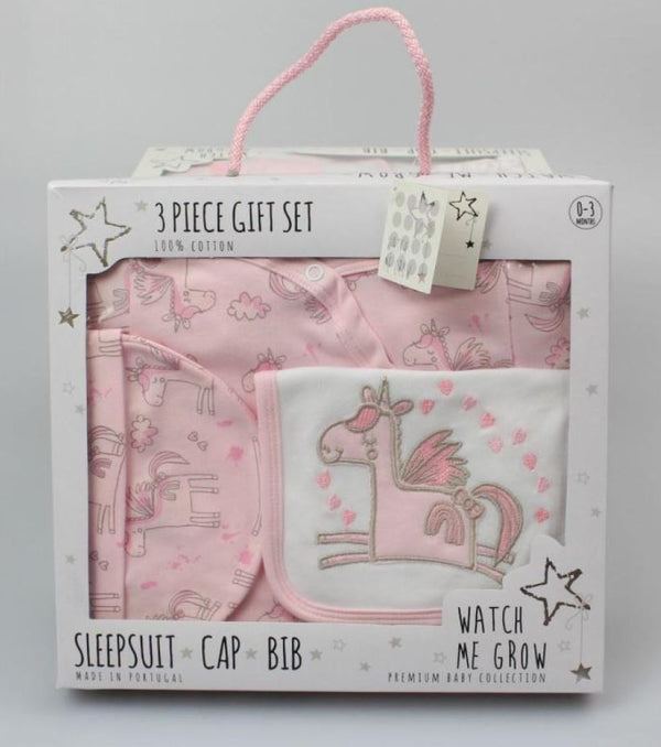 Unicorn 3 Piece Gift Set (0-6 months)