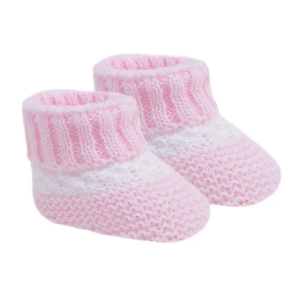 Pink Stripe Booties (Newborn)