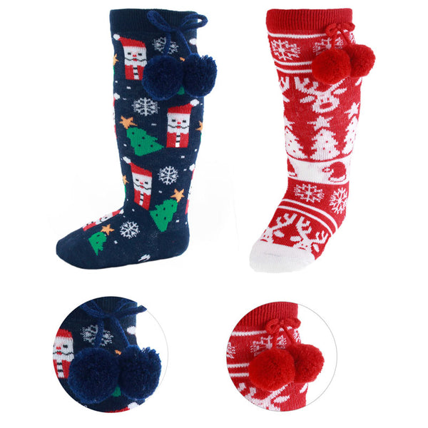 Christmas Knee High Pom Pom Socks (18 months - 6 years)