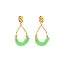 Gold Plated Button spring stainless steel earrings 