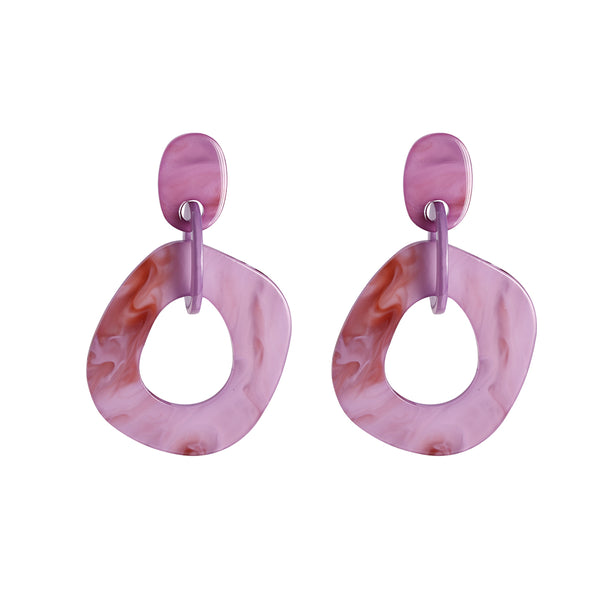 Light purple Modern Circle Earrings 