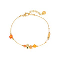 Gold Plated Beads Blossom Stainless Steel Bracelet 