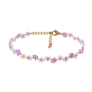 Beads Flowers Summer Stainless Steel Bracelet 