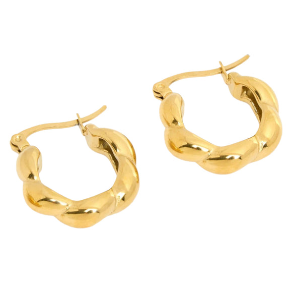 Gold Tone Classic Hoop Earrings 