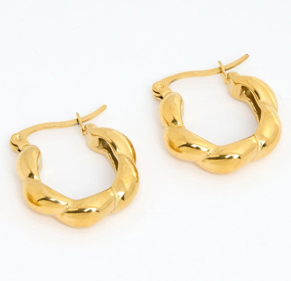 Gold Tone Classic Hoop Earrings 