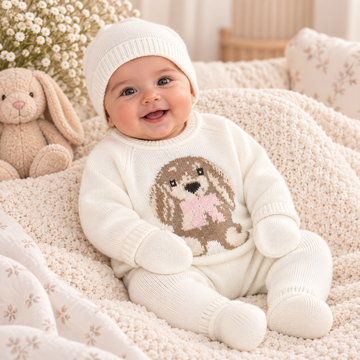 White Rabbit Knitted Gift Set  (0-6 Months) 