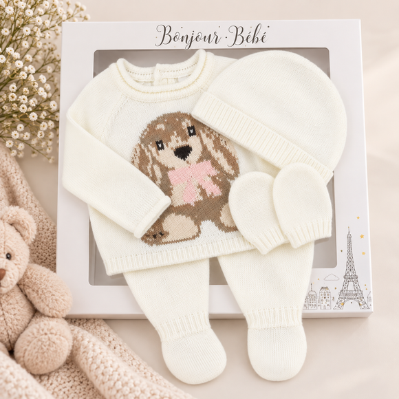 White Rabbit Knitted Gift Set  (0-6 Months) 