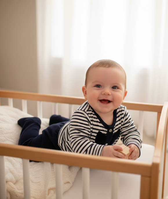 Baby Stripe Jacket & Navy Trouser Outfit (0-9 Months) 