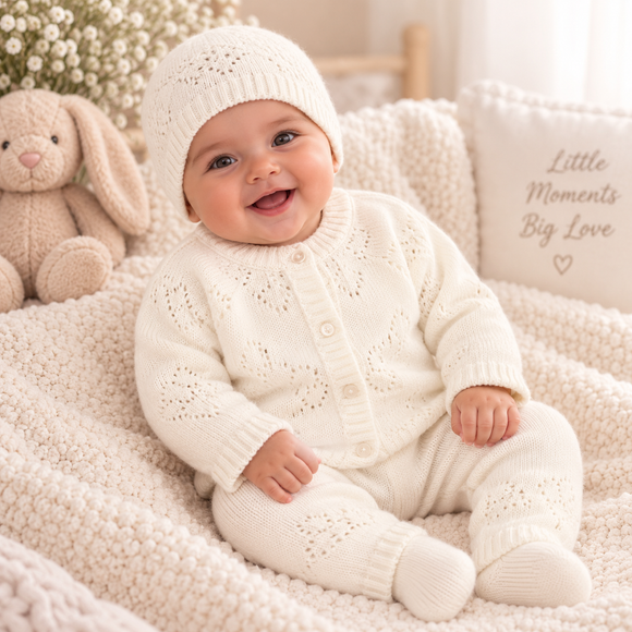 Cream Girl Outfit Set (NB-6 Months) 