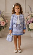 Lavender Tweed Dress, Jacket & Handbag Set 
