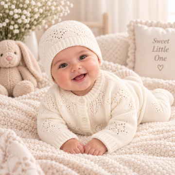 Cream Girl Outfit Set (NB-6 Months) 