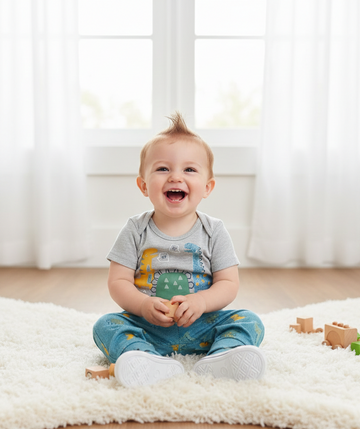 Dino Baby 3 Piece Set and Matching Shoe (0-9 Months) 