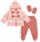 Pink Pom Pom Hooded Two Piece Set (0-9 Months) 