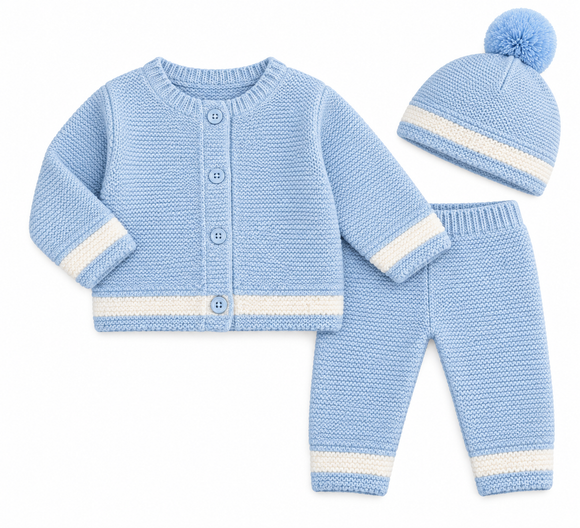 Baby Blue & White  Outfit In a Gift Box (NB-6 Months) 