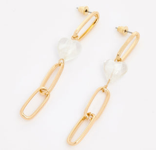 Gold Tone Paperclip Earrings 