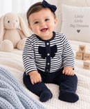 Baby Stripe Jacket & Navy Trouser Outfit (0-9 Months) 