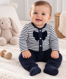 Baby Stripe Jacket & Navy Trouser Outfit (0-9 Months) 