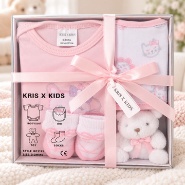 Pink 4 Piece Luxury Boxed Gift Set  (0-3 Months) 