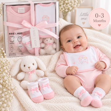 Pink 4 Piece Luxury Boxed Gift Set  (0-3 Months) 