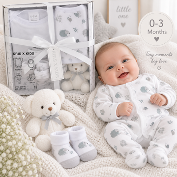 White 4 Piece Luxury Boxed Gift Set (0-3 Months) 