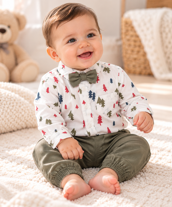 White Shirt & Khaki Chinos Set (6-9 MTHS) 