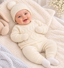 Cream Knitted Outfit In A Gift Box (NB-6 Months) 