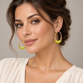 Button Summer Stainless Steel Earrings 