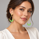 Gold Plated Button spring stainless steel earrings 