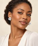 Sophisticated Silver Tone Ribbed Drop Earrings – Two Pack 
