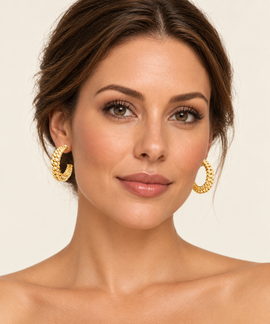 Gold Tone Hoop Earrings 