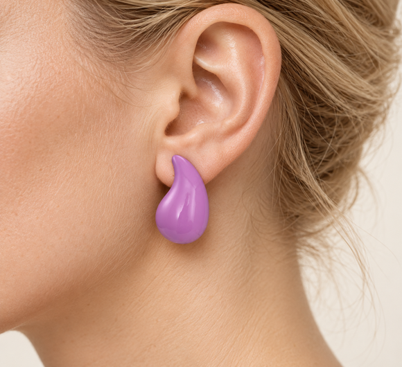 Light Purple Bean Stud Earrings 