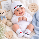 I ♥ Papa Hat and Bootee set (NB-3 Months) 