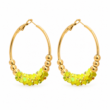 Button Summer Stainless Steel Earrings 