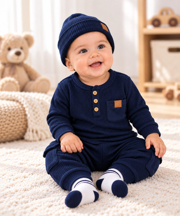 Baby Boys Navy 4-Piece Outfit Set 