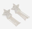 Silver Plated Star Drop Earrings 