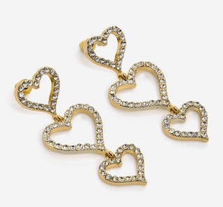 Gold Plated Triple Heart Drop 