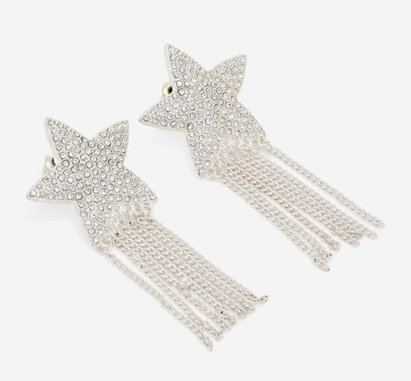 Silver Plated Star Drop Earrings 