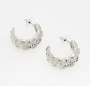 Silver Tone Braid Detail Hoop Earrings 