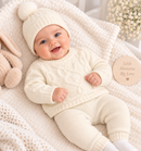 Cream Knitted Outfit In A Gift Box (NB-6 Months) 