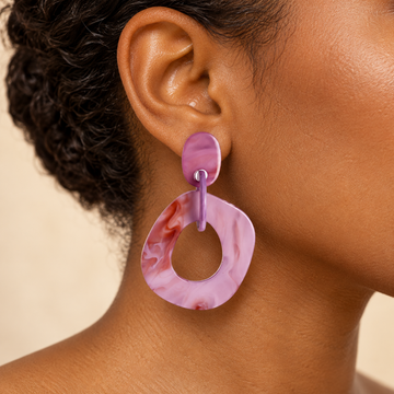 Light purple Modern Circle Earrings 