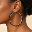 Black & Gold Tone Extra Large Hoop Earrings 