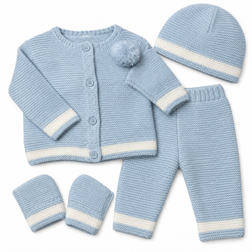 Baby Blue & White  Outfit In a Gift Box (NB-6 Months) 