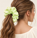 Green Spring Flower Scrunchie 
