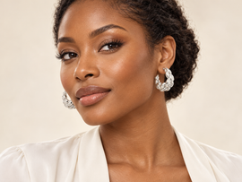 Silver Tone Braid Detail Hoop Earrings 