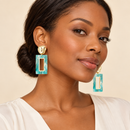 Gold Plated Green Gate stainless steel earrings 